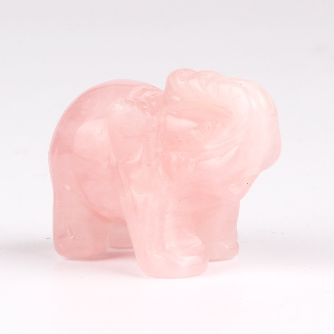 Natural Rose Quartz Elephant Statue Crafts Healing Crystal Stone Carved Figurine Chakra Reiki (Rose Quartz)