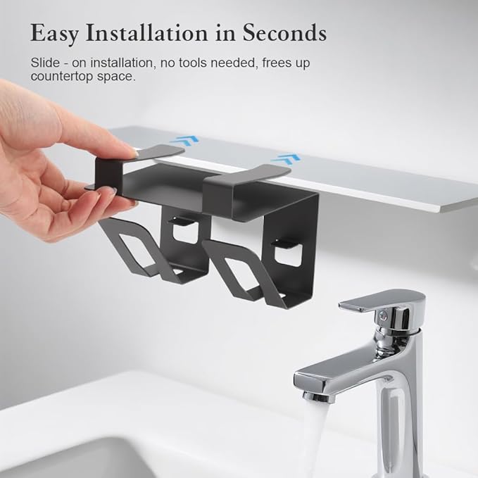 Mirror Cabinet Toothbrush Holder for Bathroom with 2/3/4 Cups & Drainage Design - Easy Installation, Space-Saving, Fits Boards ≤2cm Thick (2 Cup)