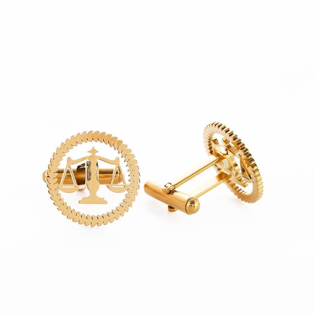 Metal Balance Badges Suit Brooch Libra Scales Brooches For Men (gold cuff-link)