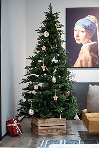 Northlight 18" Wood Crate Lay Presents at My Feet Christmas Tree Collar