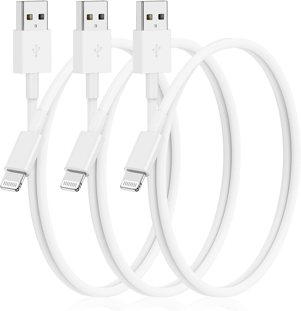 3Pack for [Apple MFi Certified] iPhone Charging Cable 0.3M-Lightning to USB Cable Wire - 1Feet iPhone USB Charger Cords for Appe iPhone 14 13 12Pro/Pro Max/Xs XR