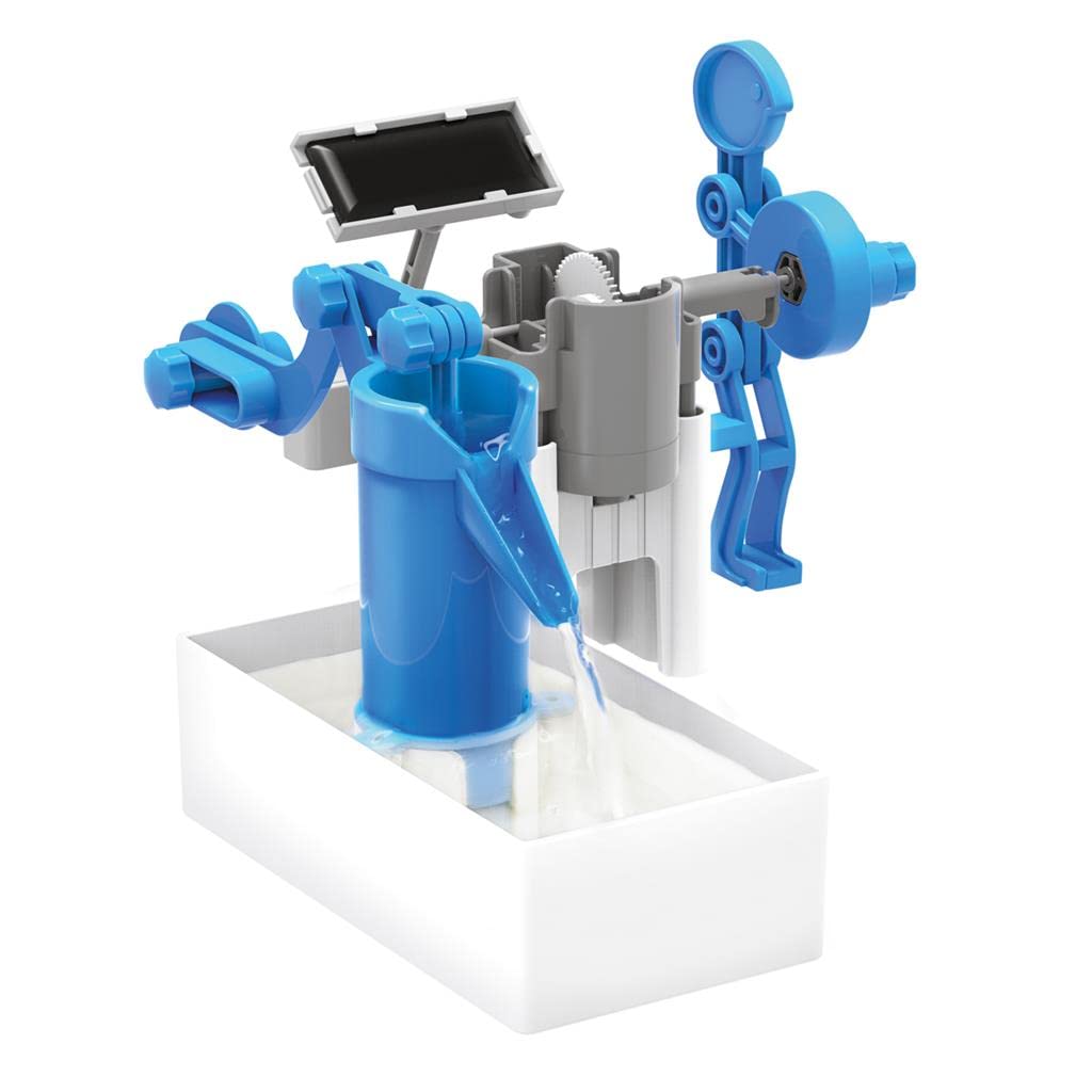 Green Science - Hybrid Solar Power Water Pump - Dual Power STEM Toys Educational Kit for Kids - Solar and Battery Operated Pumping System - Solar Robot - DIY Science Experiment Toy for Learning & Fun
