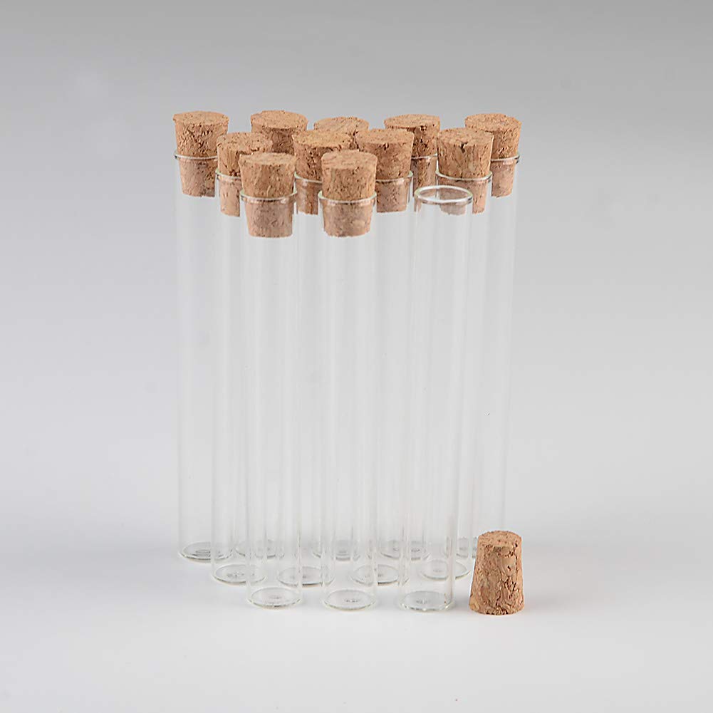 TAI DIAN Mini 4ml Small Glass Vials Jars Test Tube With Cork Stopper Empty Glass Transparent Mason Jars Bottles 100pcs(10x75mm-shiguan)