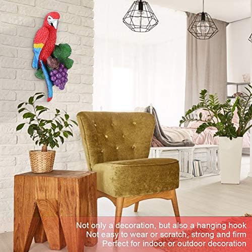 Wall Mounted Simulation Bird Decor, Resin Bird Figurines, Hanging Hook Resin Craft Home Decoration Ornament