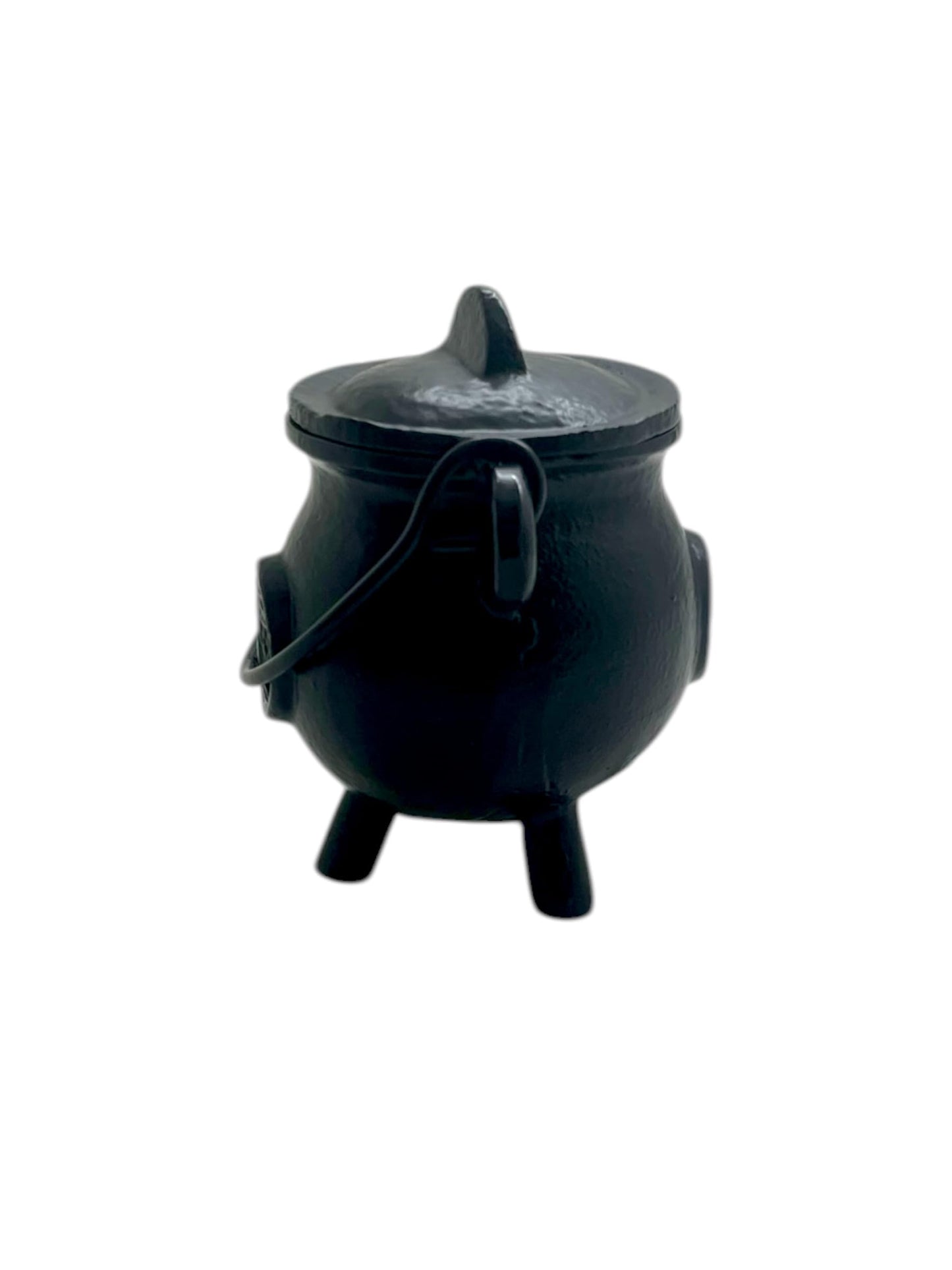 Crystalo - Cast Iron Cauldron with Lid (Tree of Life, 2.5"D 4.25"H)