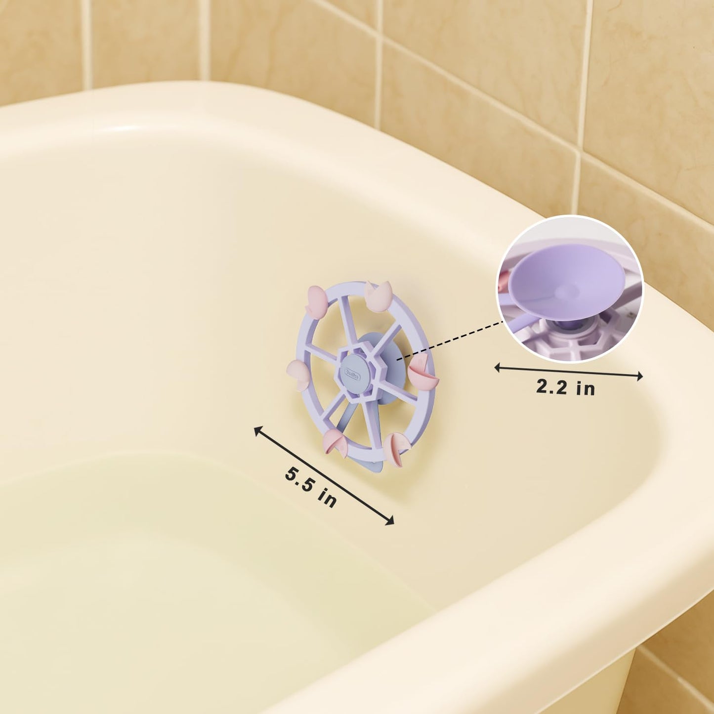 Roslim Silicone Bathtub Suction Spinners - FerrisWheel-Pink