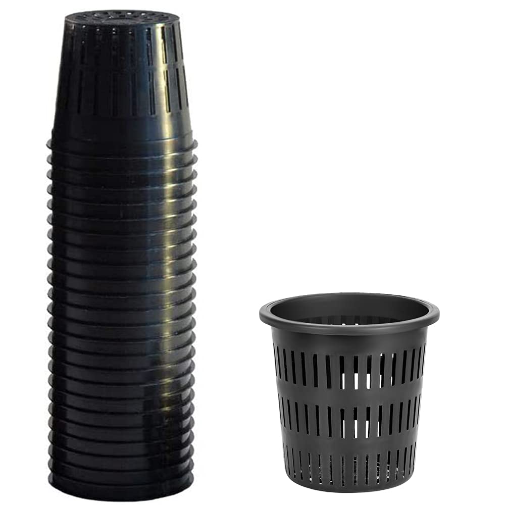 Tectsia 5 Inch Net Cups (12 Pack), Net Pots for Hydroponics, Orchids Mesh Baskets Pots Heavy Duty Hydroponics Supplies with Wide Lip
