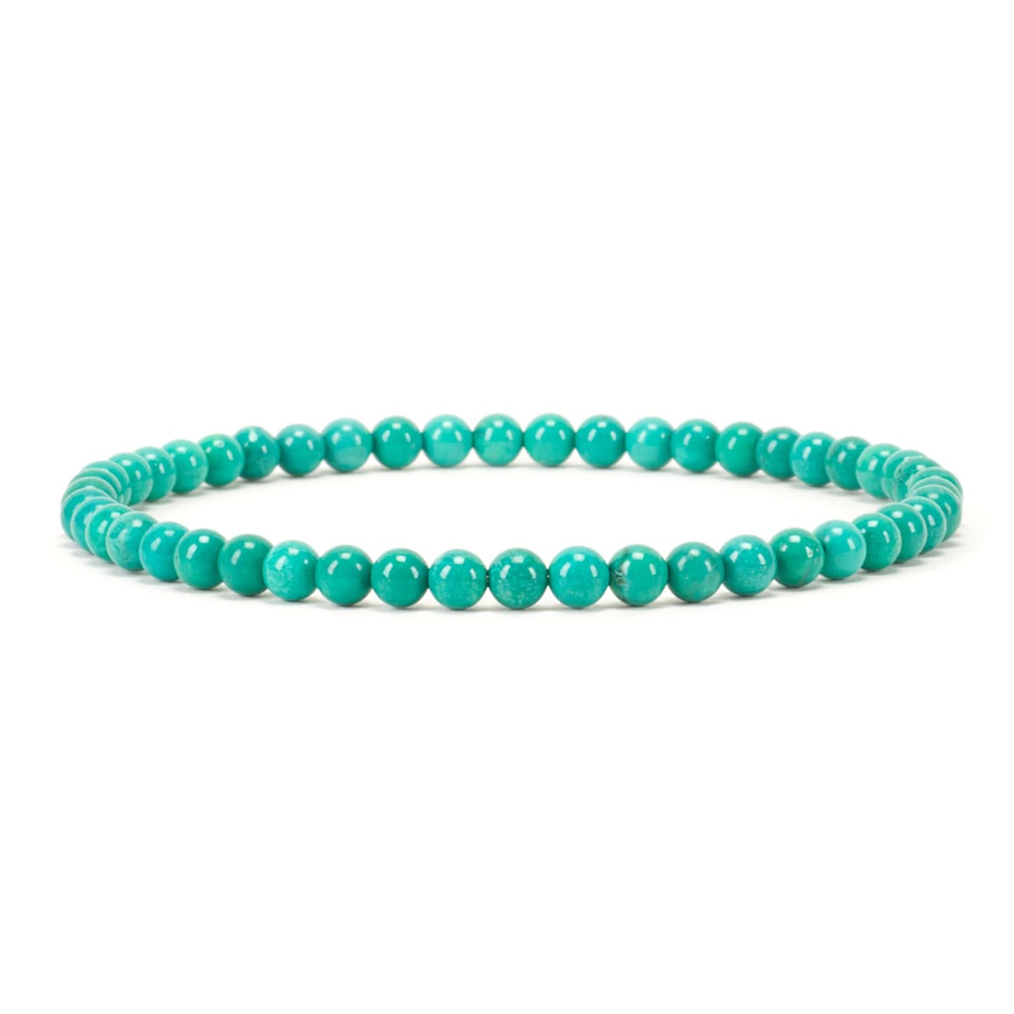 Cherry Tree Collection - Small, Medium, Large Sizes - Gemstone Beaded Bracelets For Women and Men - 4mm Round Beads (Turquoise Howlite Green, Small)