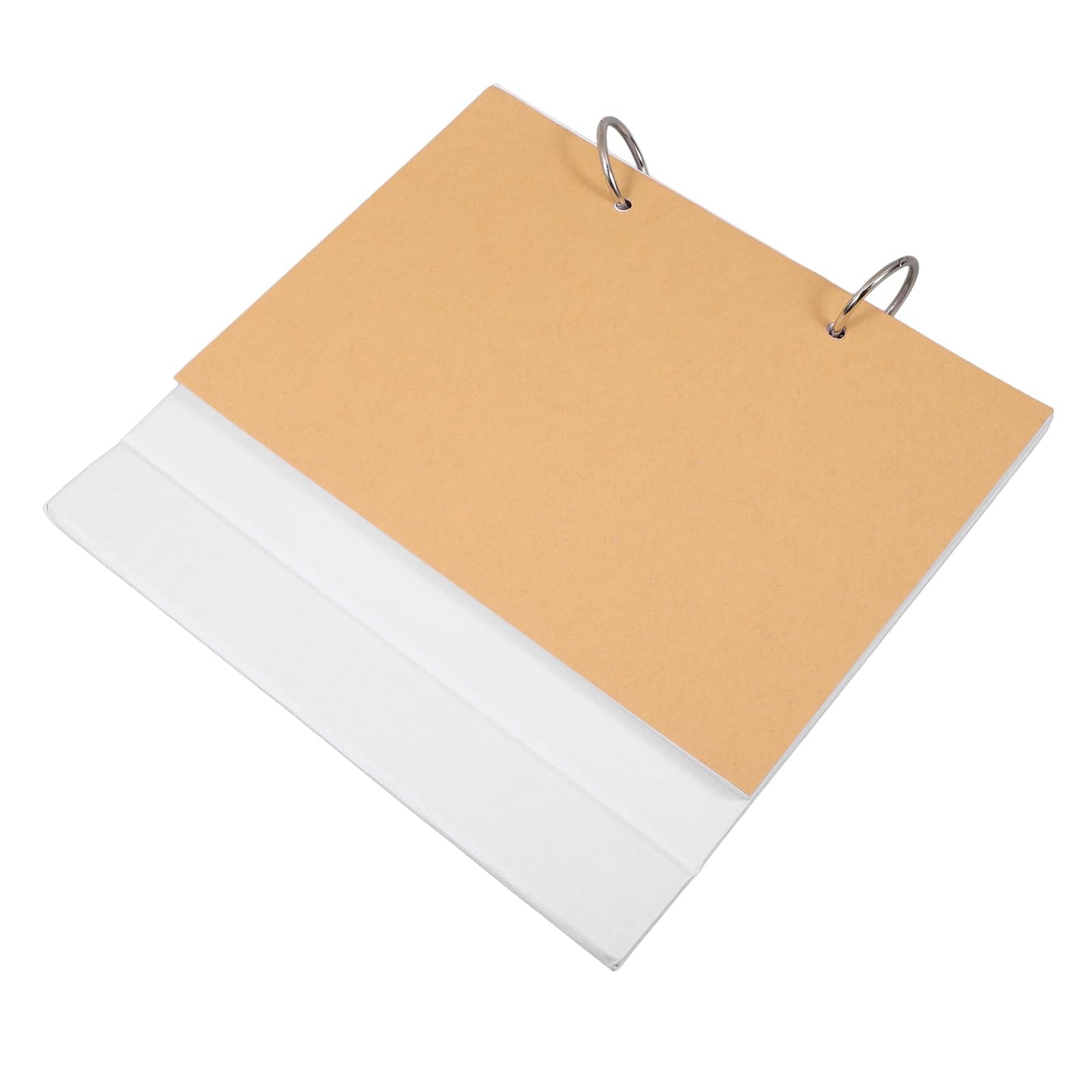 VILLCASE 8-Inch Blank Desk Calendar Standing DIY Planner with 15 Sheets Thick White Paper Removable Ring Binder Flip Calendar for Desktop Drawing Photo Collages and Custom Office Agenda White
