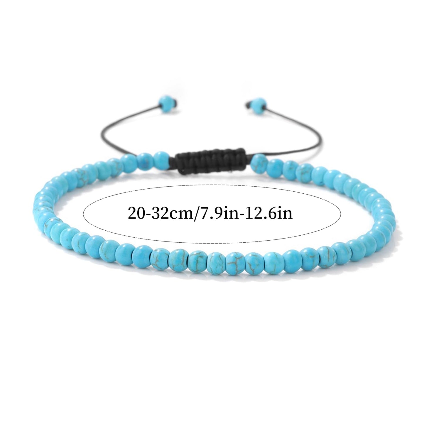 Lit Wall Turquoise Anklets for Women Beach Boho Ankle Waterproof Turquoise Anklet Bracelets Adjustable Beaded Ankle Bracelet Plus Size Anklets Gemstone Anklet Jewelry Gift for Her