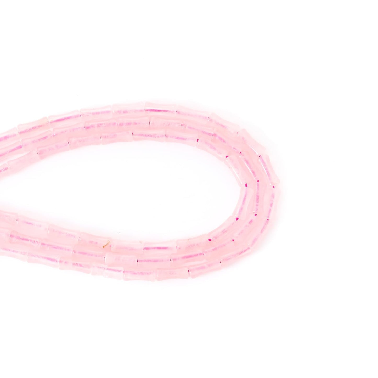 5x12mm Natural Rose Quartz Stone Bamboo Shape Gem Healing Energy Loose Spacer Beads for DIY Necklace Bracelet Earring