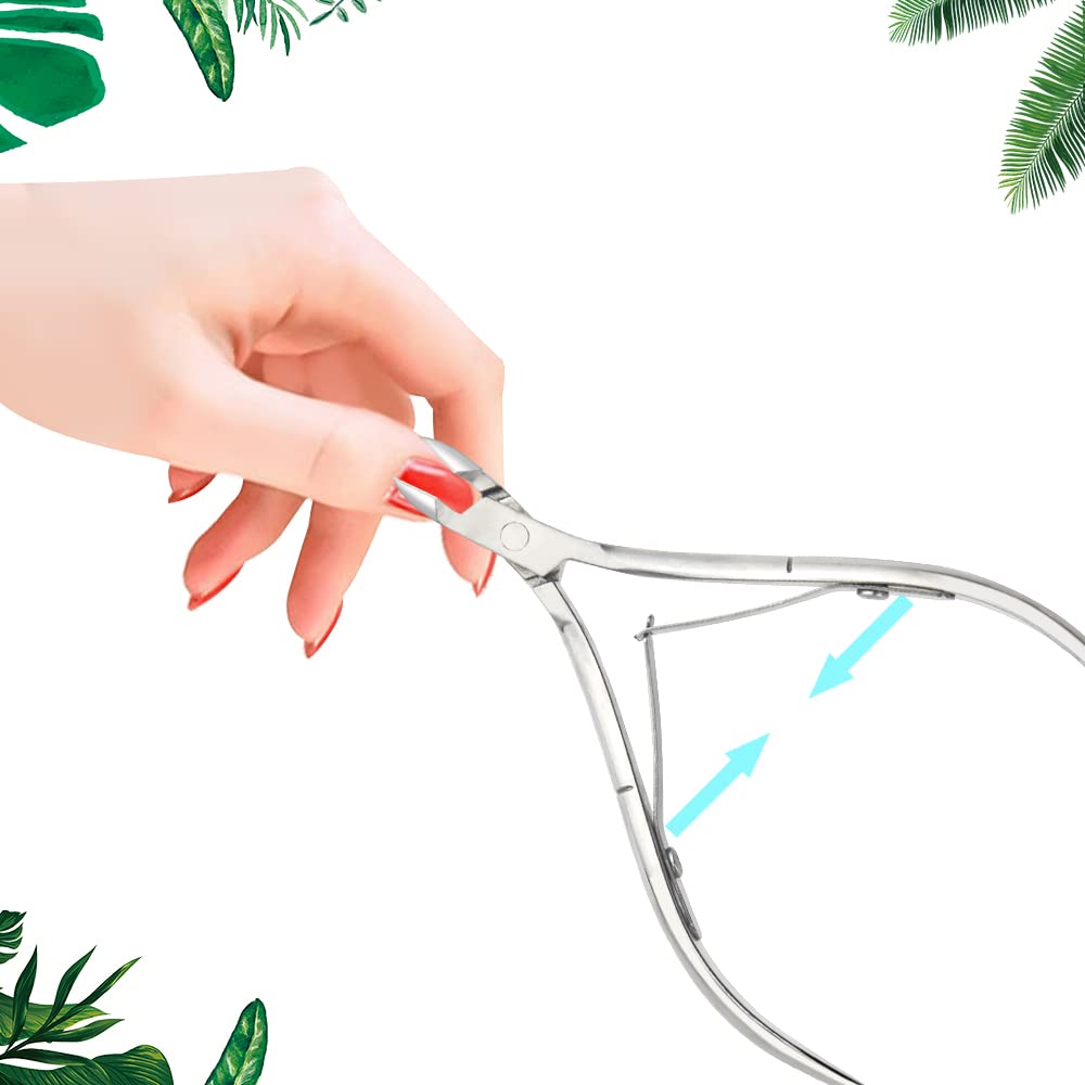 XINMEIWEN 8-Piece Cuticle Trimmer Set - Cuticle Nipper, Remover, Cutter with Pusher - Stainless Steel Nail Tools for Fingernails and Toenails (Silver)