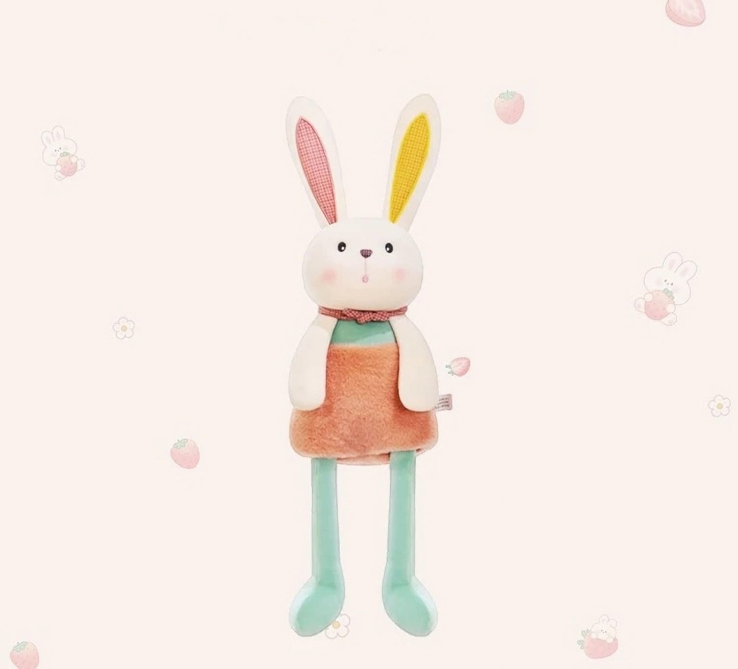 Ninqukico Plush Bunny -17'' Stuffed Animal Rabbit Pull-Out Ears and Legs, Cute Bunny Rabbit Soft Plushie Toy for Girls or Baby
