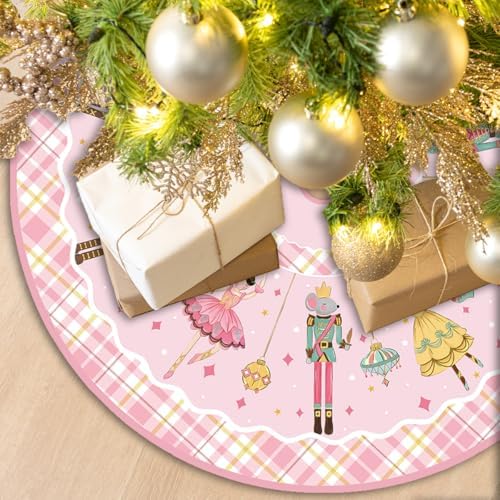 Christmas Tree Skirt 48 Inch Nutcracker Xmas Decorations for Home
