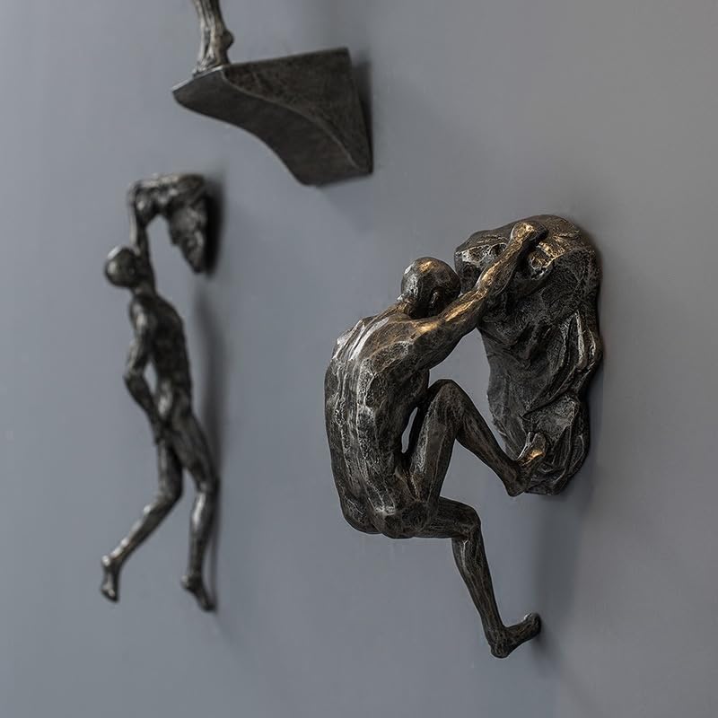 Set of 6 Climbing Men Wall Art Decor Sculpture,Nordic Modern Simplicity Decorative Wall Art, Climbing Man Sculptures,Home & Office Climber Gifts