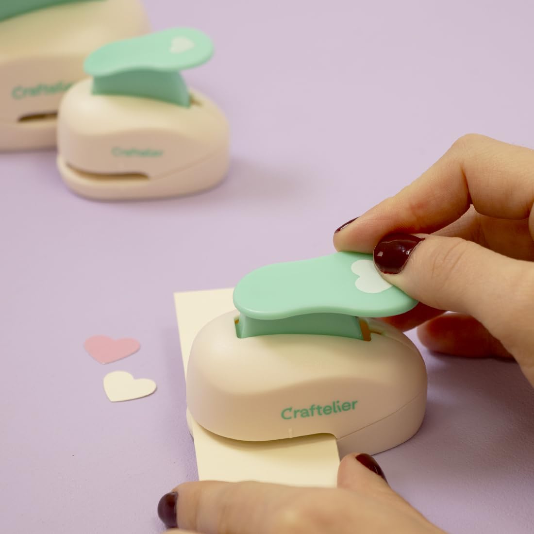 Craftelier - Heart Hole Punch Set | 3/8", 5/8" & 1" Heart Shaped Hole Puncher for Paper Crafts | Hole Puncher for Scrapbooking, DIY Cards & Journals | Craft Punch Set for Paper