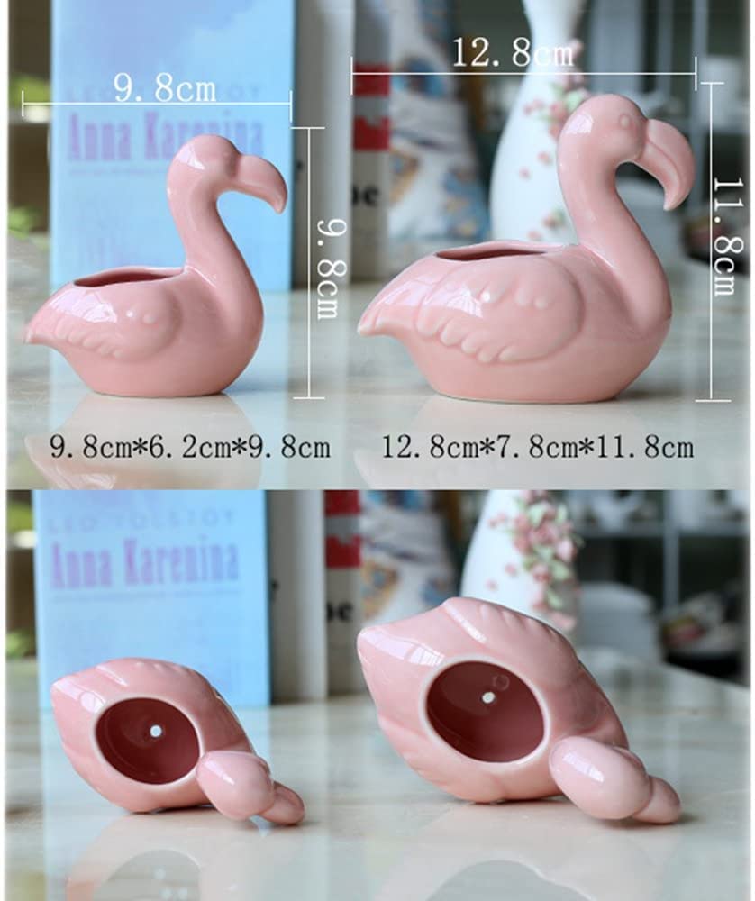 JOIZPAPA Pack of 2 Creative Planter Pots Flamingo Succulent Plants Pots Ceramic Mini Flower Pots Containers