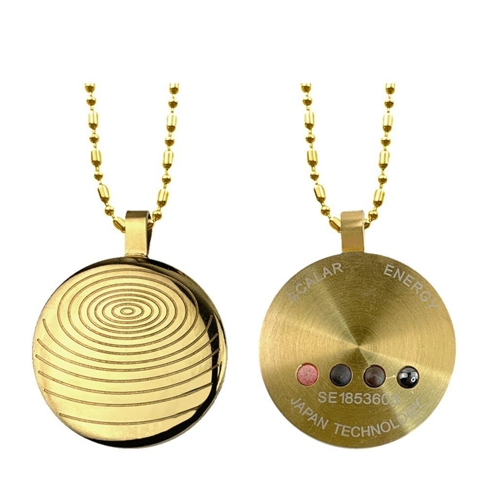 DYFUHO Wave Protection Terahertz Shield Defense Necklace,Terahertz Cosmic Energy Protection Necklace,Gold Color