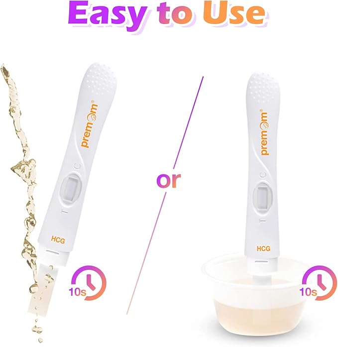 Premom Pregnancy Tests: hCG Strips 30 Pack + Pregnancy Test Stick 3 Pack Highly Accurate - Early Pregnancy Detection Kit for Rapid Results