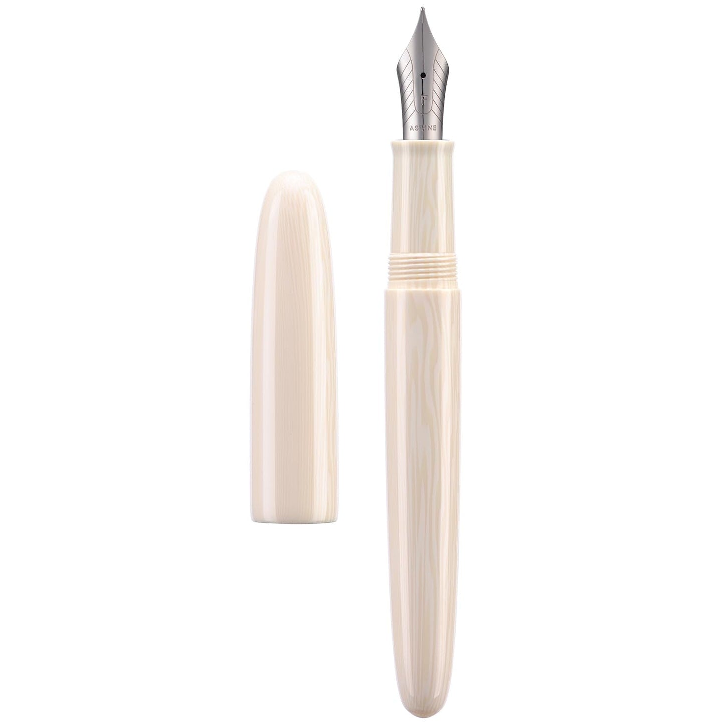 Asvine C80 Fountain Pen #8 Fine Nib Large Handcraft Pen with Converter Pen Box Collection Set (Ivory)