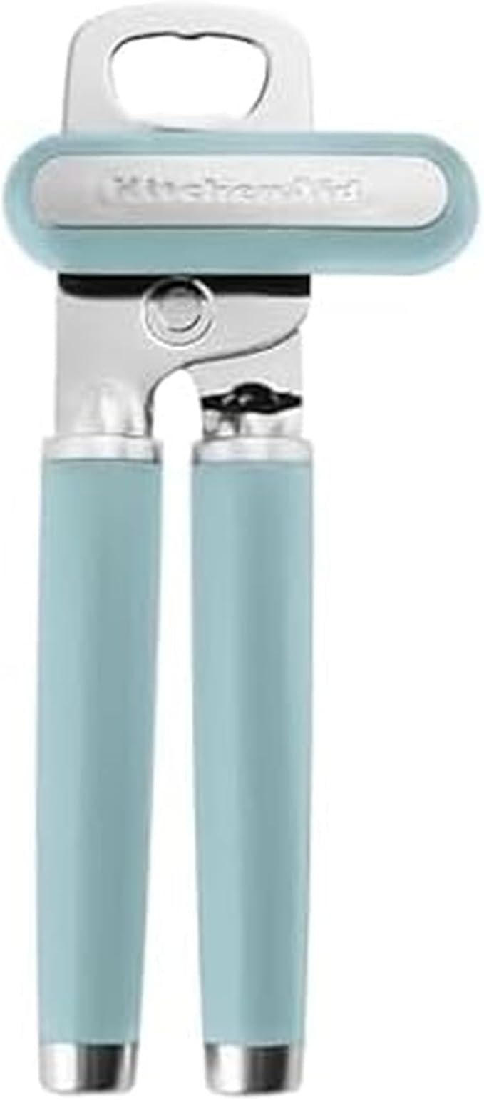 KitchenAid Classic Multifunction Can Opener and Bottle Opener Easy to Use, Razor Sharp Stainless Steel Cutting Wheel, Soft Ergonomic Handles, Mineral Water
