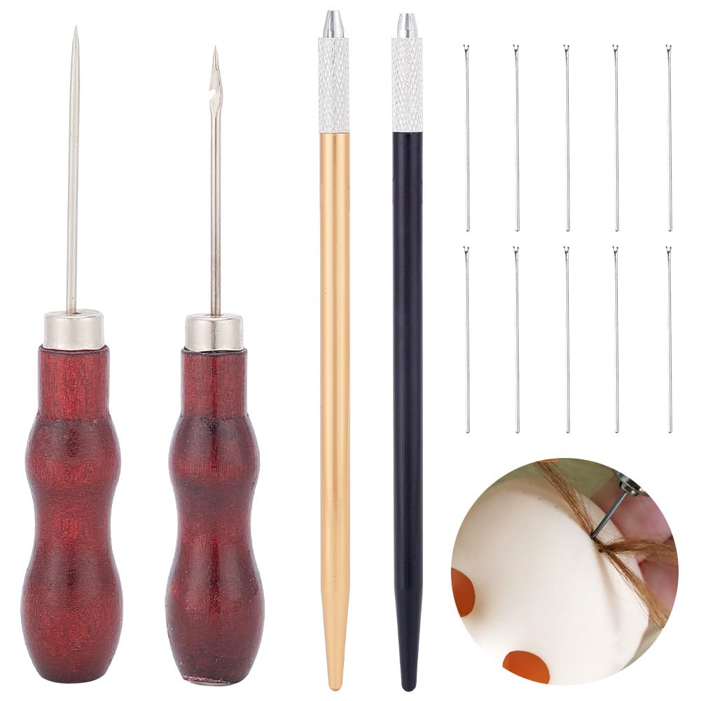 AHANDMAKER Doll Hair Rooting Tool Reroot Rehair Tools Alloy Rooting Needles Doll Making Kit Doll Hair Making Accessories for DIY Handle Doll OB BJD Wig