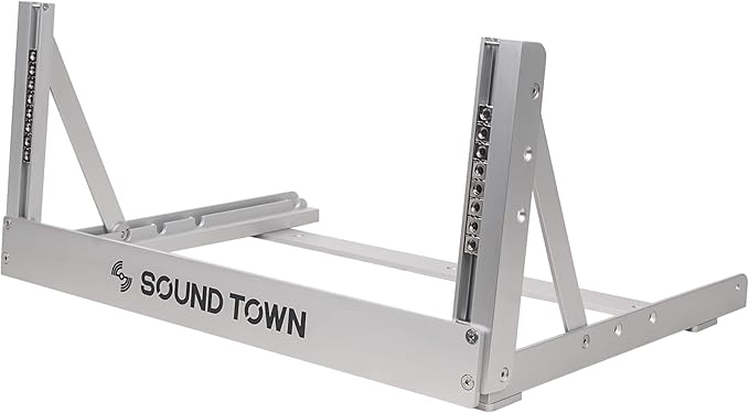 Sound Town 4U Aluminum 2-Post Desktop Open-Frame Rack, Angle Adjustable, for Audio/Video, Network Switches, Routers, Patch Panels (2PF-4A)