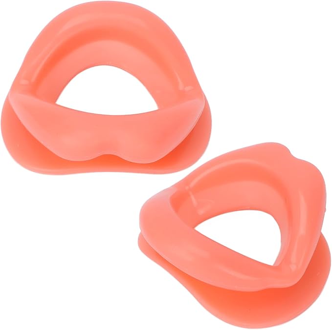 Dioche Oral Mouth Muscle Massage Tool Silicone Face Slimming Tightening Smile Trainer Lip Exerciser for Muscles Stretching Lifting Exercise Lips Traine, Red