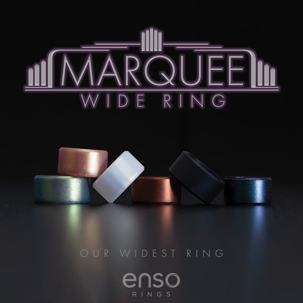 Enso Rings Marquee Silicone Rings, Wide Ring Collection, Comfortable and Flexible Design, Midnight, Size 13