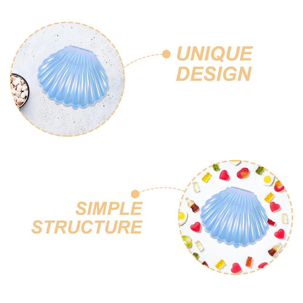 VOSAREA Sea Shells Candy Boxes 30pcs Seashell Party Favor Containers Clam Treat Holders Plastic Chocolate Box for Wedding Birthday Shower Decorations Supplies Sky-blue
