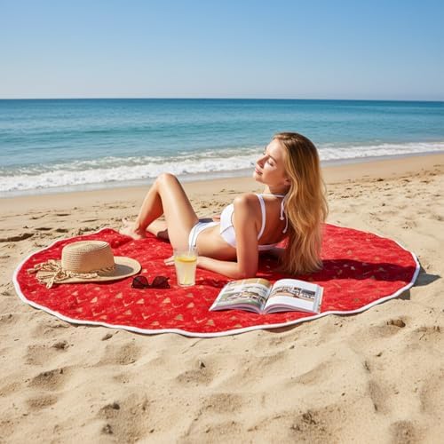 Christmas Tree Skirt 36 Inch with Snowflake Print, Faux Fur Xmas Tree Skirt for Christmas Tree Decoration & Holiday Home D??cor (Red)