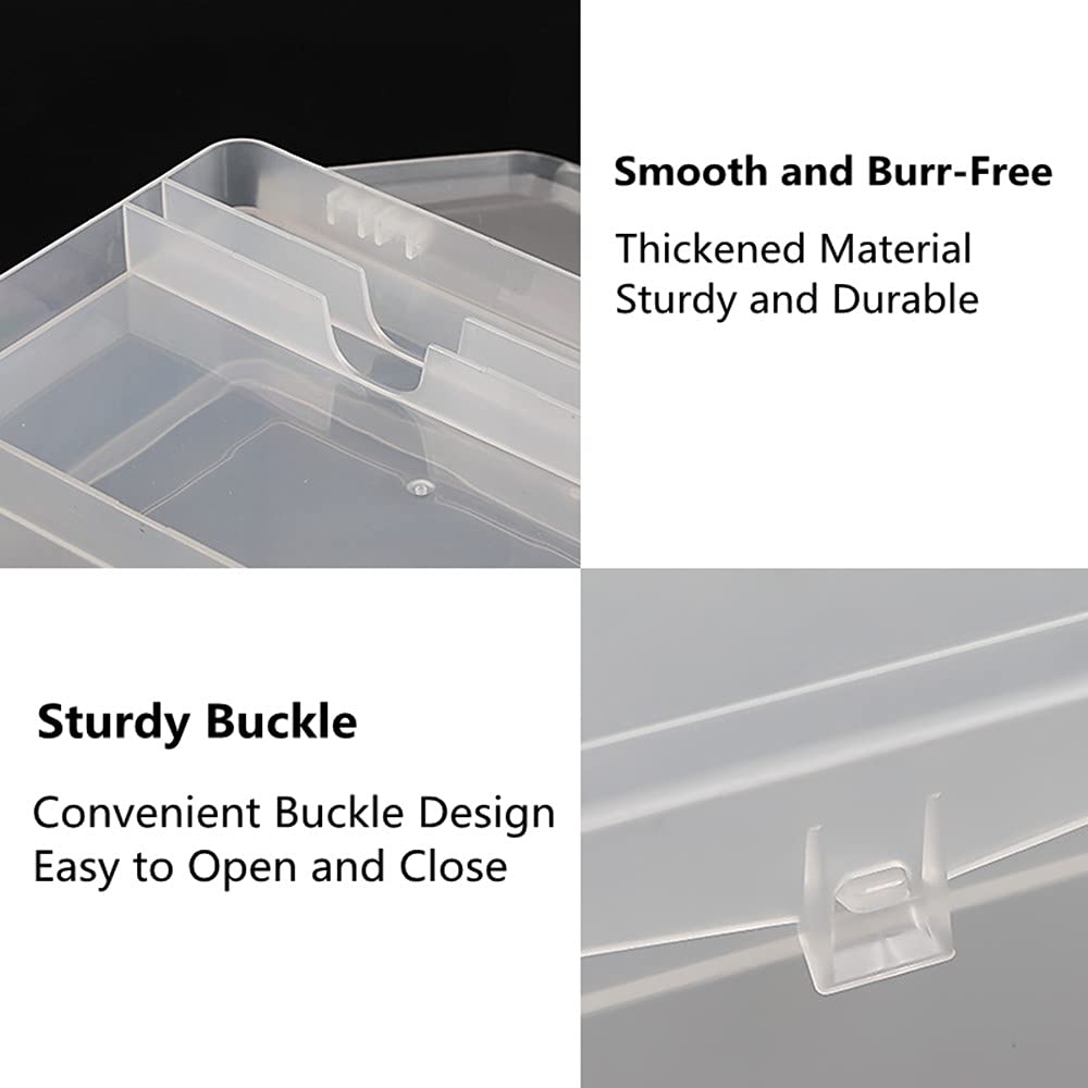 PTGMH Plastic Nail Art Tools Organizer Nail Brushes Container Case Manicure Tools Holder Double Layers Large Capacity Nail Tools Storage Box (transparent)