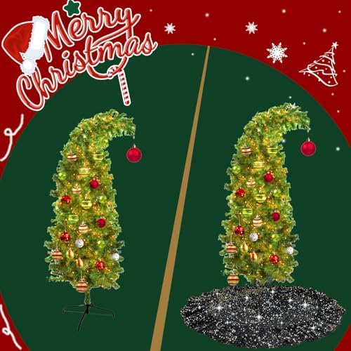Black Tree Skirt Halloween Christmas Tree Skirt Ruffle 45 Inch