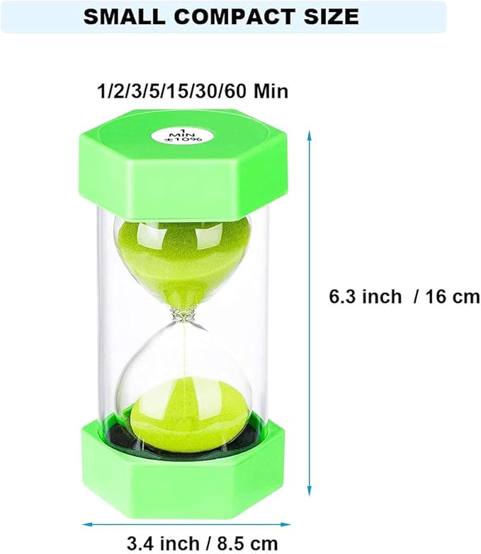 SuLiao Hourglass Timer Sand Clock 2 Minute： Colorful Sand Timer 2 Minute, Small Green SandWatch 2 Min, Plastic Hour Glass Sandglass for Kids, Games, Decor, Classroom, Kitchen, Toothbrush