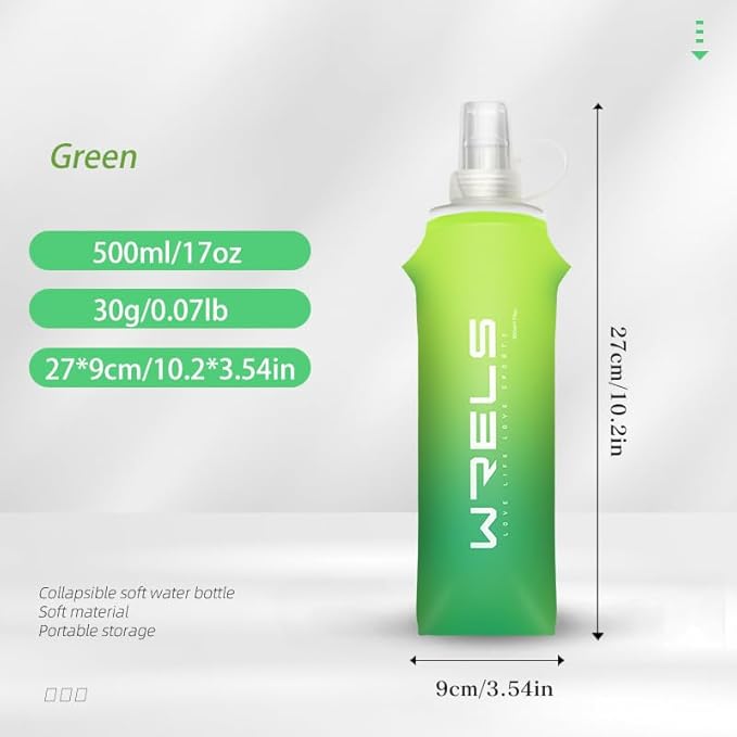 Soft Flasks TPU Soft Water Bottles Folding Soft Running Water Flask Small for Outdoor Sports Hiking Hydration Pack 8oz/17oz Hiking Cycling Climbing