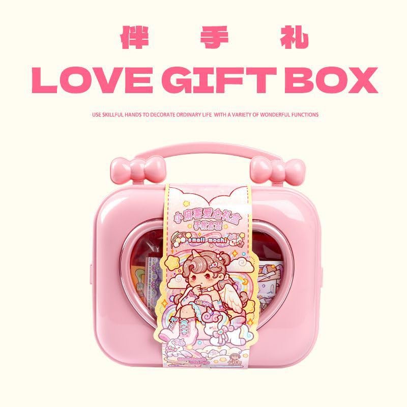 Alideco Cute Girl Love Deluxe Gift Box Small Mochi Collage Layout Scrapbooking Junk Journal Crafts Embelishment Decoration Diary Stickers(aixinlihe)