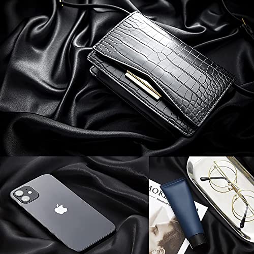 Satin Photography Background Silk, Glossy Fabric Cloth Backdrops for Goods, Crafts, Jewelry, Cosmetics, Food Photoshoot and Flat Lay (Black, 3.3×2.5ft/100×75cm) - color: Black, size: 100 × 75 cm