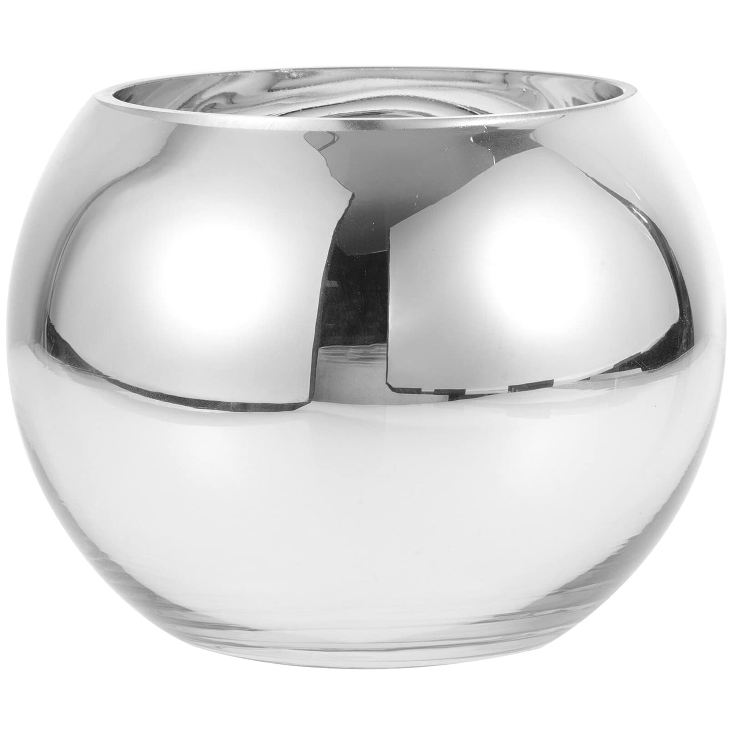 GANAZONO Glass Flower Vase 5.9 Inch Round Bubble Bowl Floral Arrangement Container Home Table Centerpiece Decorative Modern Design