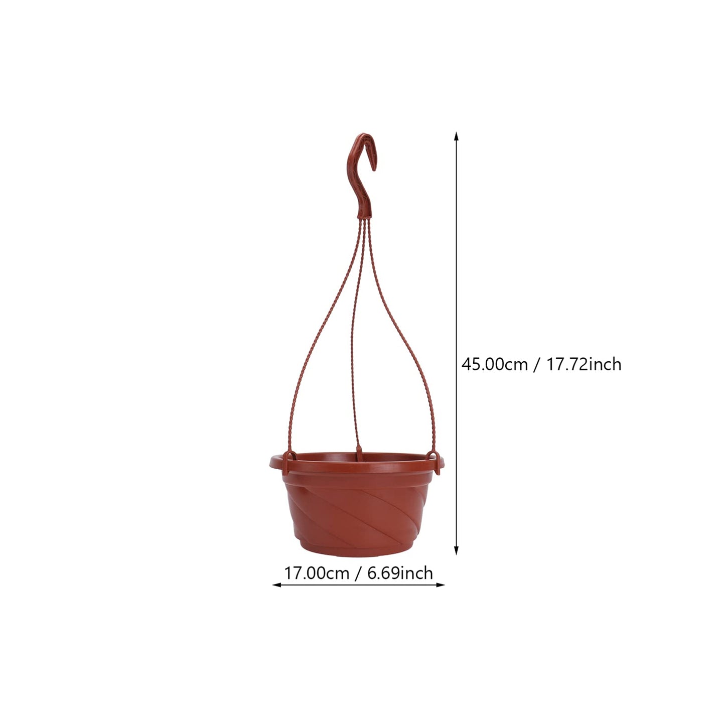 10 Sets Plastic Hanging Planters with Drainage Holes and Detachable Hooks - 6.7 Inch Small Hanging Flower Pots for Indoor Outdoor Plants, Windows, Balconies, and Garden Fences