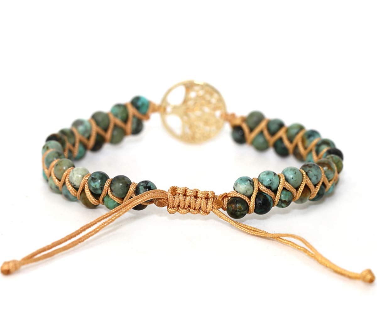 ZOSOJONA Women Handmade Boho Wrap Bracelets Natural Stone Variety Beads Strand Bracelet
