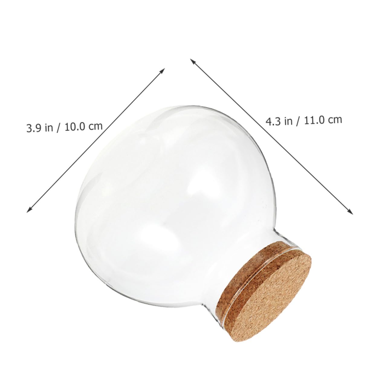 Toyvian Microlandscape Ecological Bottle Cork Stopper Round Glass Terrarium Holder for Moss Plants Decorative DIY Landscape Planter Container for Home and Office