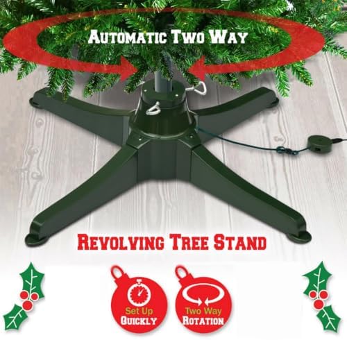 Christmas Tree Stand Base, 360° Rotating Tree Stand, Safety Holds 80 Lbs, Two-Way Rotation, Stand for Up to a 8.8-Foot, Suitable for Home, Store, Indoor and Outdoor Artificial Trees