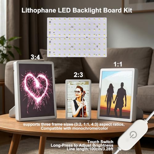 12PCS Lithophane LED Backlight Board Kit KC009 KC010 for Bambu Lab H2C/X1/P2S/A1 LED Light Board Backlights Makerworld Model Parts USB 3D Print Accessory Photo Model DIY Light Box - color: 12 PCS Lithophane LED