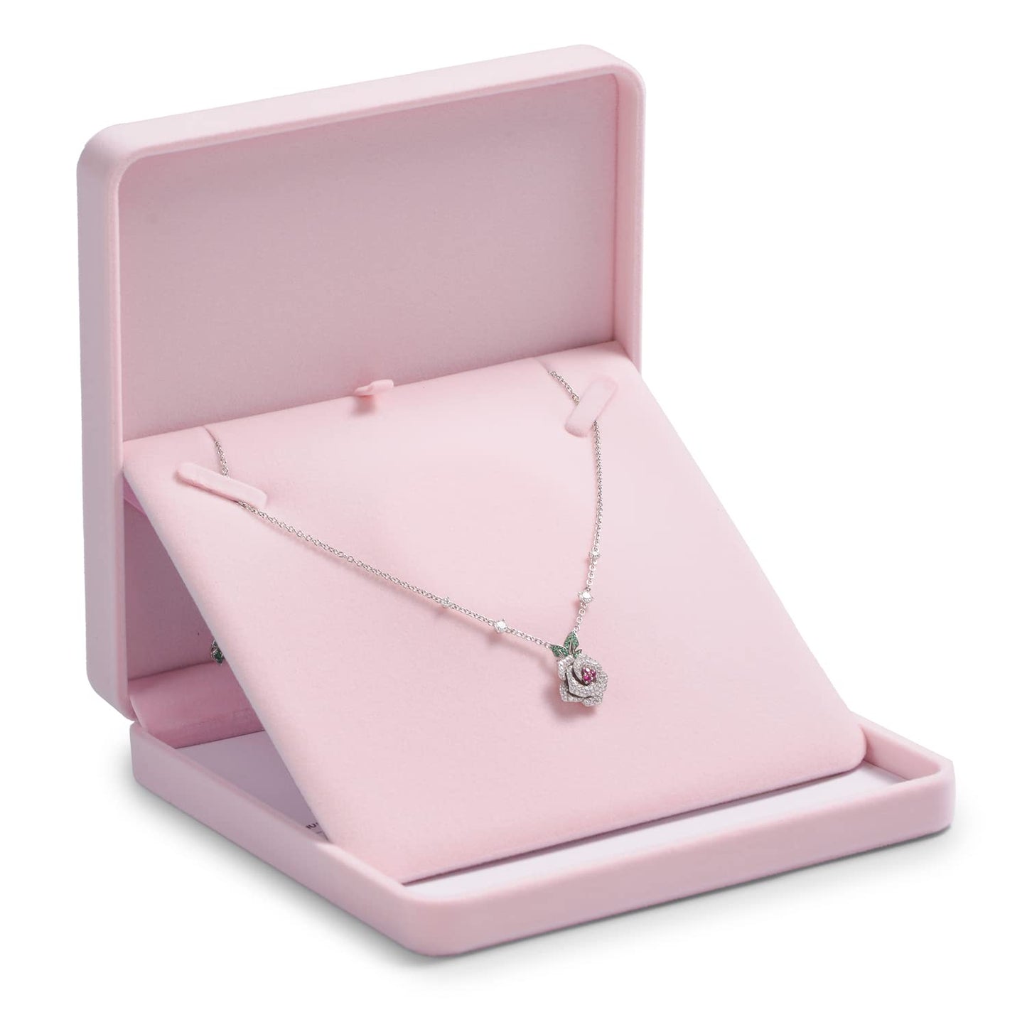 Oirlv Pink Velvet Pendant Box Big Necklace/Chunky Necklace Gift Box Jewelry Storage Case