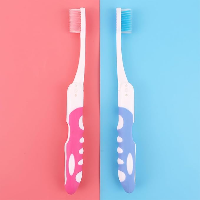 EasyHonor Folding Toothbrush Bulk,Soft Potable Size, Individually Wrapped,for Travel Camping School Home Supplies.(20 Pcs)