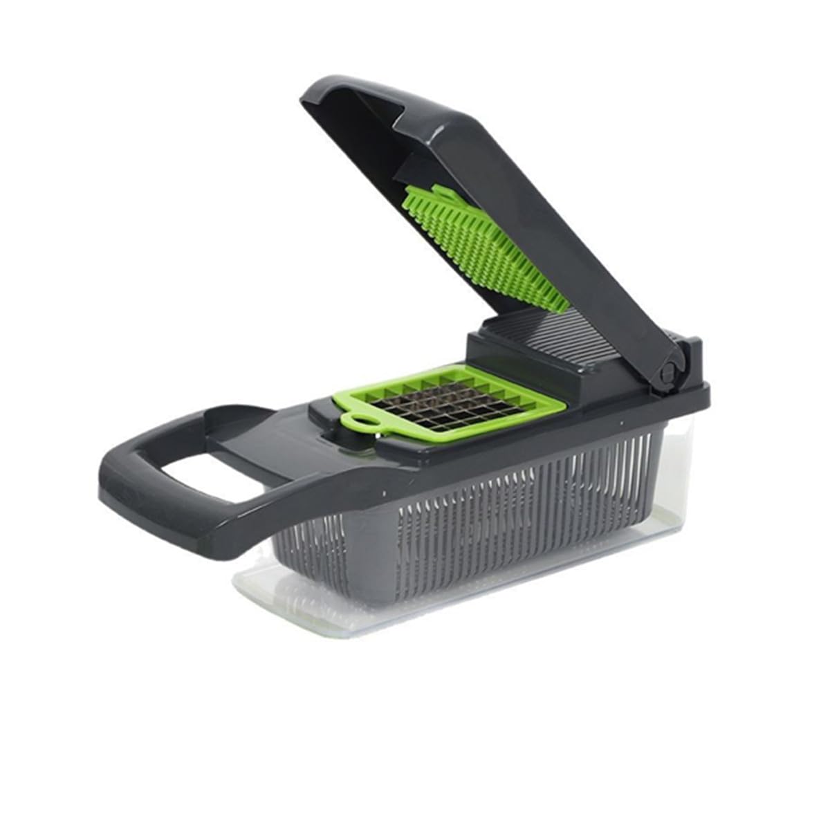 Vegetable Chopper with Container, Multifunctional 14-in-1 Food Veggie Chopper Cutter Slicer for Salad Onion Potato Carrot Garlic, Essential Kitchen Gadgets (Gray)