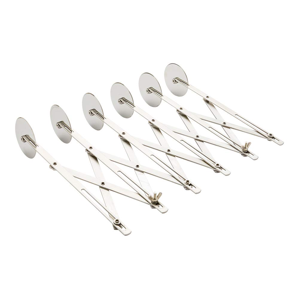 Restaurantware Met Lux 9.5 x 2.25 Inch 6 Wheel Pastry Cutter 1 Expandable Accordion Cutter - Corrosion-Resistant Dishwasher-Safe Stainless Steel Multi-Blade Pizza Cutter For Cutting Pasta Dough