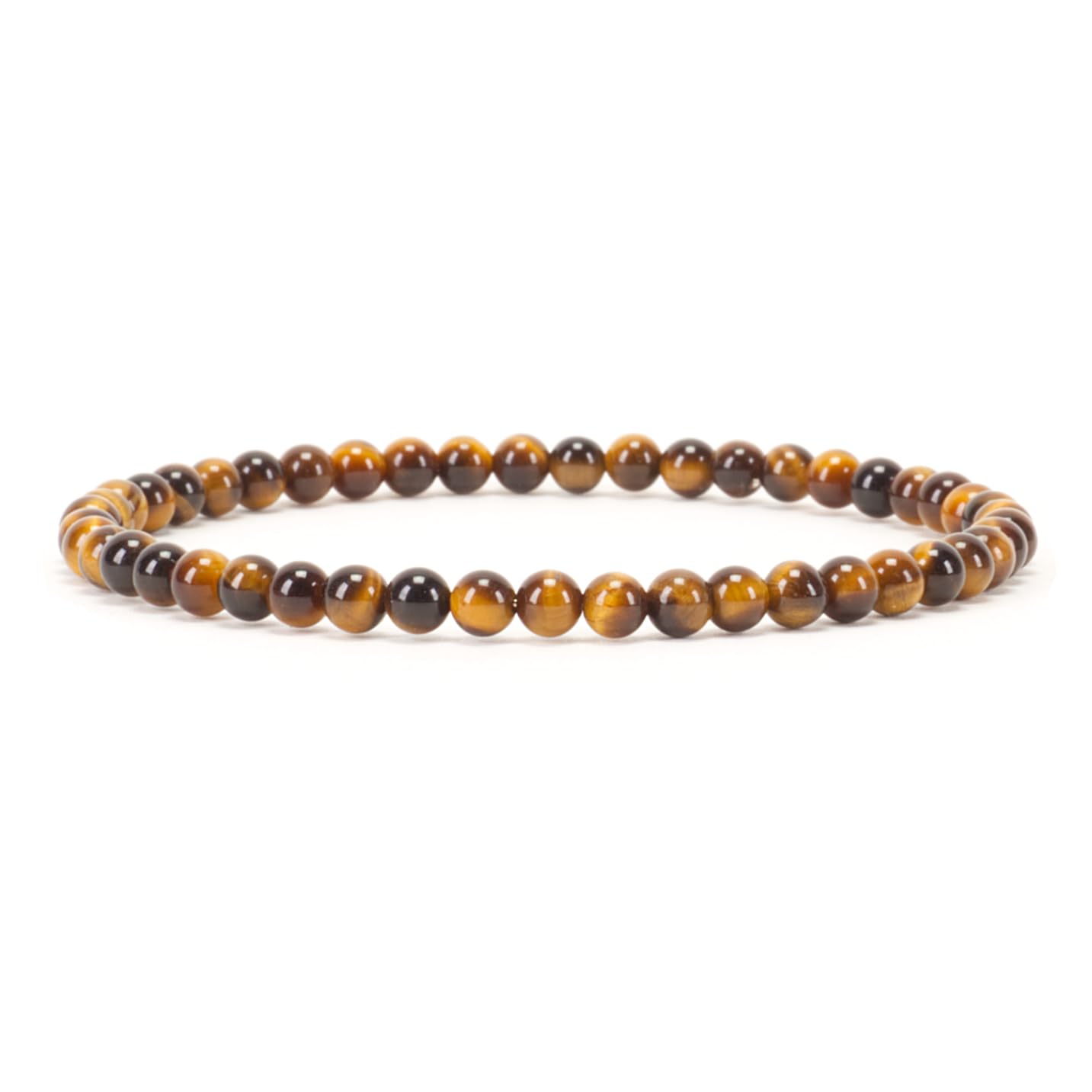 Cherry Tree Collection - Small, Medium, Large Sizes - Gemstone Beaded Bracelets For Women and Men - 4mm Round Beads (Tiger's Eye, Small)