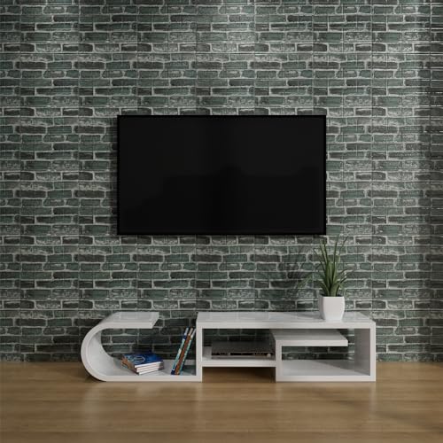 3D Wall Panels Peel and Stick in Green，20 PCS XPE Foam 3D Wallpaper, Faux Brick Wall Panels for Bedroom, Stairs, Kitchen - color: Green Brick, size: 20PCS