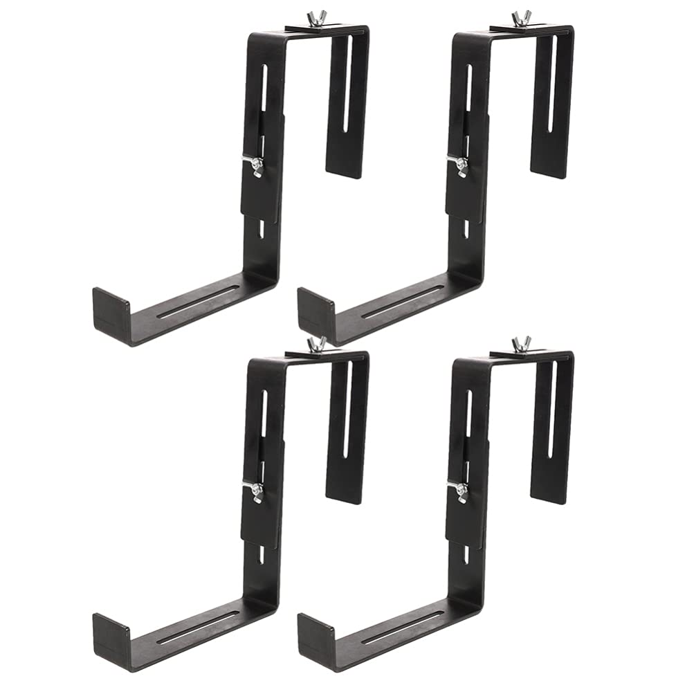 JINZBO Corner Bracket,Shelving Brackets, 4PCS Hanging Plant Bracket Universal Planter Box Bracket Railing Flower Pot Bracket Window Box Bracket